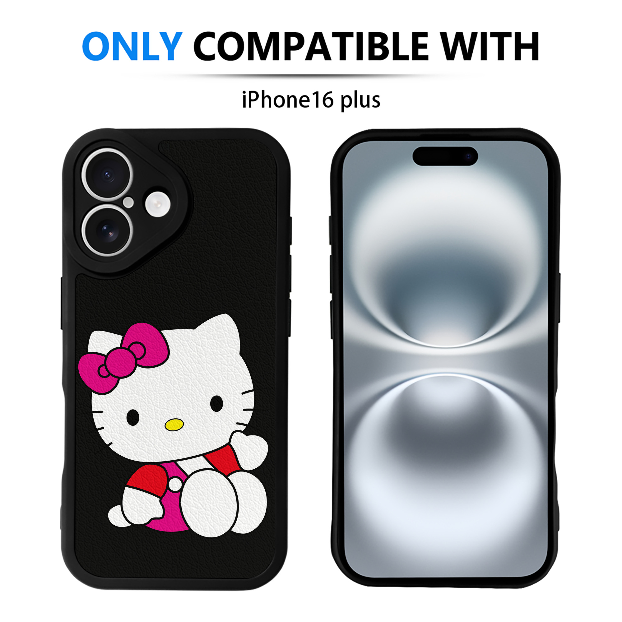 （画像用） Hello Kitty ハローキティ 【iPhone 16シリーズ対応】シリコンスマホケース（レザー調） 材質：シリコン
